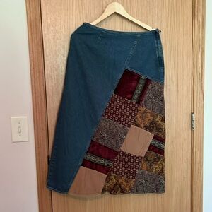 Rare J. Jill tapestry and denim skirt size 12 petite